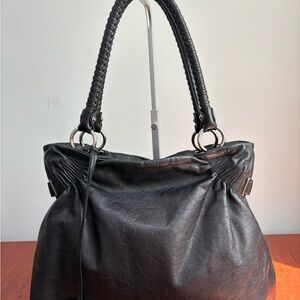 Salvatore Ferragamo Black Leather Shoulder Bag